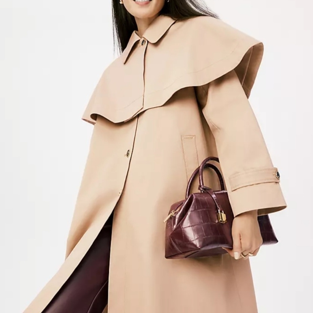 Ann Taylor Removable Cape Trench Coat NWT
